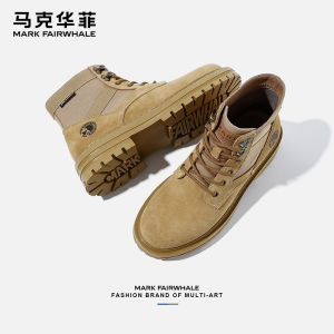 Mens Martin Boots Winter Fleece Lined High Top Cotton Shoes Fashion Booties Short Tube Knee High Boots round Toe Work Boots