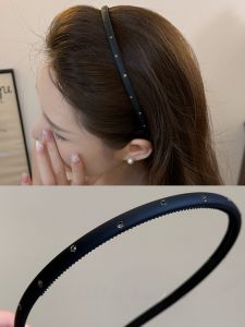 Anti-Slip Hairband Women's Outing Diamond Embedded Simple Hair Accessory Face Washing Use Hair Clamp Stylish Hairband