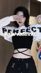 BAJS Sweater Crop Perpect Wanita Keren Korean Style Desain Unik dan Trendy untuk Tampilan Streetwear