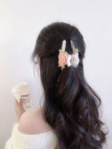 กิ๊บติดผมทรงดอกไม้ถักนิตติ้งสไตล์หวานนุ่ม SUZEE Original Design กิ๊บติดผมสไตล์ฤดูใบไม้ร่วง/ฤดูหนาว Pure Desire Style ใหม่ล่าสุด