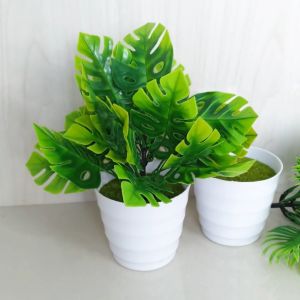 Unico PBP09 Tanaman Hias Pot Bunga Daun Keladi Plastik Artificial Caladium Leaf Hijau Buatan Ornamen Hiasan Dekorasi Ruangan Rumah Outdoor COD