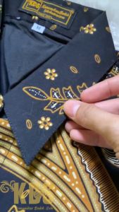 HEM BATIK PRIA BATIK SOLO BLANGKON COKLAT LAPIS FURING KATUN HALUS | KEMEJA BATIK LENGAN PANJANG