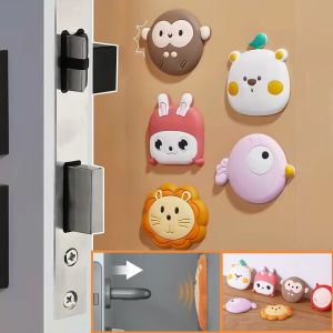 Polocat Cartoon Silicone Door Stopper Wall Protector Adhesive Doorknob Bumper Cover Anti Collision Shock Absorbent Home Furniture Pad