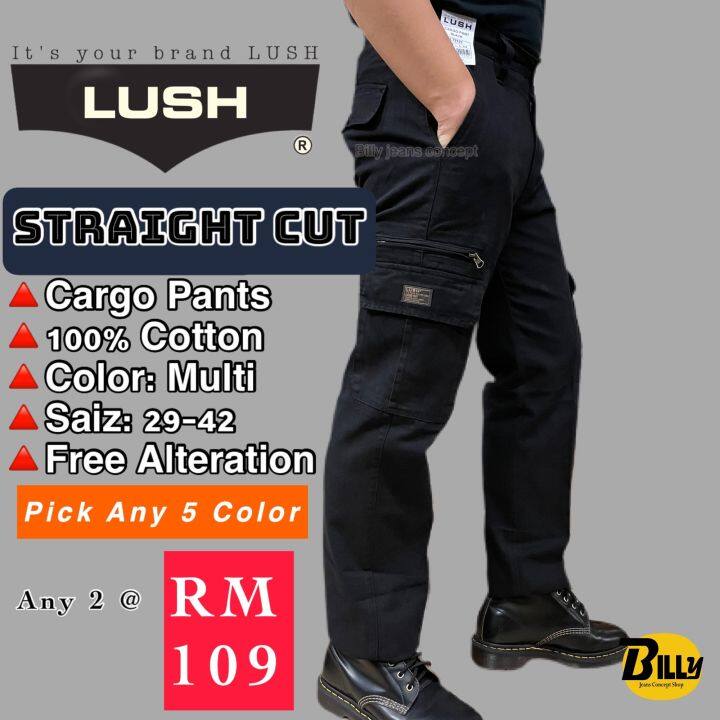 LUSH Brand Men Vintage Multi Pocket Zipper Cargo Pants