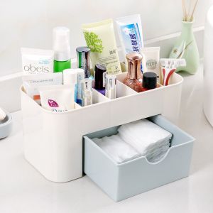 กล่องเก็บเครื่องสําอาง พร้อมลิ้นชัก กล่องอเนกประสงค์ กล่องใส่เครื่องประดับ สีชมพู สีเขียว สีฟ้า