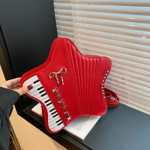 Túi Đeo Vai Hình Đàn Piano Cổ Điển Đa Năng Thời Trang Thường Ngày Cho Thanh Thiếu Niên Túi Đeo Chéo Nhỏ Bằng Da PU Mềm Màu Trơn