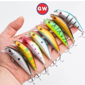 1Pcs 7.9g/7cm Fishing Lure 3D Eyes Plastic Hard Baits SwimBait Lure Minnow Simulation Pencil Lures with 2 Treble Hooks