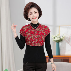 Ladieswear Camel Cotton Shoulder Pad Middle-Aged and Elderly Womens Clothing Heattech Sleep Vest Winter Middle-Aged Mens Thickened Home Waistcoat Vest