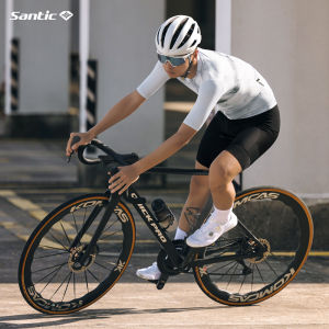 Santic Nam Đi Xe Đạp Jersey Thoáng Khí Nhanh Khô Chống Nắng UPF50 + Tay Ngắn Xe Đạp Xe Đạp Áo Sơ Mi Cao Cấp