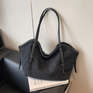 FQ1 Womens Large Canvas Tote Bag Zip Top Shoulder Handbag Casual Work Daily Bucket Style QF1