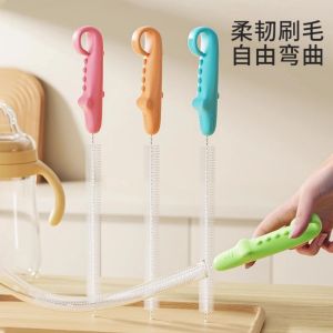 Baby Large Hole Straw Brush Children Drinking Straw Cleaner Cup Lid Brush Washing Tool Pot Mouth Brush No Brand Model 321