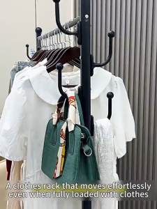 Isidoro.os Stand Alone Clothes Rack Metal Clothing Rack Removable Mesh Basket Clothes Hanging Rack