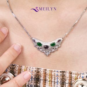 MEILYN Kalung Italy Dubai Motif Fuji V Permata Warna Cutt Ukir Perak 0212240158
