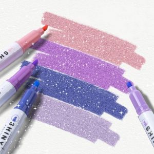 4 Pcs/Set Glitter Highlighters Pen Fine Flash Marker Pen Painting Pen For Scrapbook Diary Journal Student Stationery Supply Tool