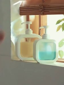Tempat Sabun Dispenser Putih Transparant Aesthetic / Botol Pump Sabun Minimalis Elegan
