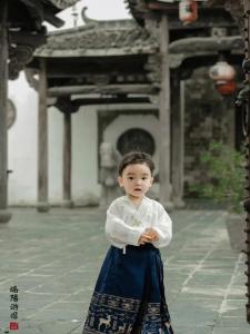 New Chinese Style Childrens Hanfu Cotton Linen Gold Horse Skirt Set One Year Old Baby Boy Ceremony Clothes Traditional Ethnic Childrens Outfits