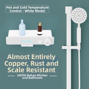 BESTH | Gun Gray White Bathroom Shower Set Pressurized