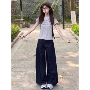 Quần Jeans Ống Thẳng Cạp Cao Cho Nữ Quần Dài Ôm Dáng Lưng Dày Thu Đông Quần Dài Thường Ngày Chất Liệu Denim Quần Dài Cạp Cao