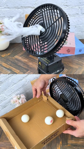 8 Inch Lithium Battery Jobsite Fan Brushless Motor AC and DC Mode Portable Camping Outdoor Fan 180° Adjustable Desktop Cooling Fan