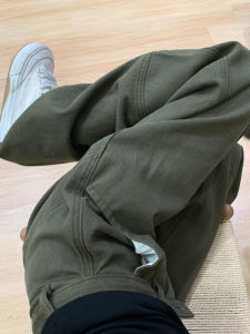 Quần Jeans Denim Xanh Militaire Cạp Cao Ống Rộng Dáng Rộng Cho Nữ Quần Dài Thường Ngày Quần Áo Công Sở Cạp Cao