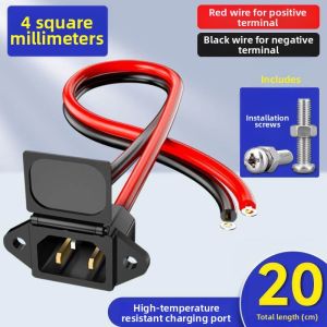 TNBROTHERS | Thick High-Power Electric Wire with Pi Shape Male/Female Connectors and Charge Discharge Port 1m