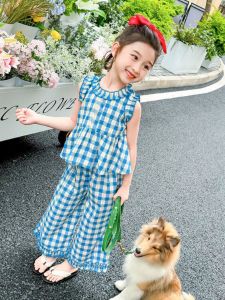 Girls Summer Outfit 2025 New Style Childrens Korean Version Casual Two-Piece Set with Vest And Long Pants for Toddler Girls