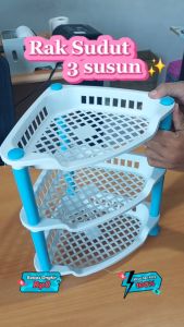 Rak Sudut Iris Serbaguna Susun 3 / Rak bumbu Plastik 3 Susun
