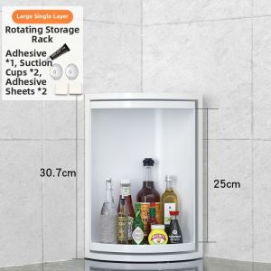 Spice Rack Organizer Dustproof Storage Rotatable Triangle