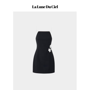 La lune Du ciel | Đầm Nữ Ép eo Phong cách Ý Tinh tế Đơn giản Hoa văn Pháp