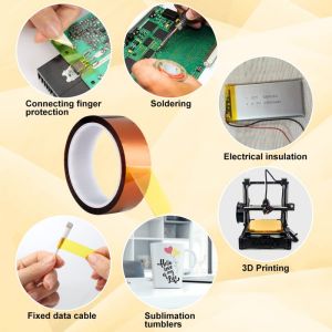 33m Long Gold Finger High Temperature Resistant Tape Polyimide Tape Multi Size Pet Anti Static Lithium Battery Insulation Tape
