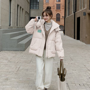 Black Duck down Puffer Jacket Womens Winter 2024 New High-End Street Fashion Hooded Short Bread Style Trendy Korean Version