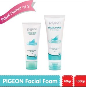 Pigeon Facial Foam 100gr & 40gr (Paket Isi 2) / Cleanser Wajah / Pembersih Wajah / Facial Wash / Cocok untuk Semua Jenis Kulit