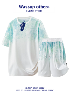 Ice Sensation Tie-dye Short Sleeve Shorts Leisure Sport Set