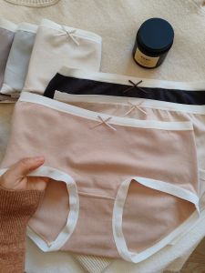 Fall and Winter New Arrival Comfortable Soft Glutinous Brushed Womens Underwear Mid-Waist Cashmere Feeling No Lace Sheath Young Adult Triangle Shorts