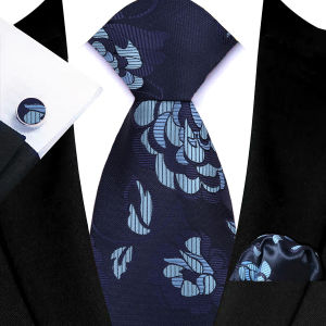 New Plaid Stripes Necktie Mens Tie Set High Quality 8cm Width Neck Tie Handkerchief Cufflinks Set Business Wedding Tie For Men