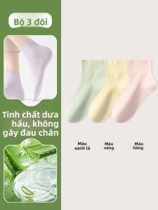 JINGCHI | Tất cotton thoáng khí mùa hè cho nữ Tất lưới thấm mồ hôi mỏng thoáng khí chống mùi và nấm lông chân Tất cotton nguyên chất