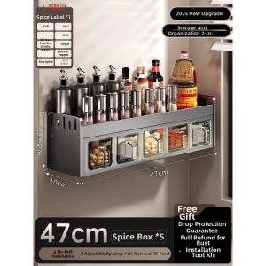 evesigar | Wall Mounted Non-Drilling Spice Rack