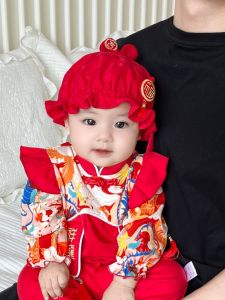 Princess Style Baby Girl Cotton Fishing Cap Spring Autumn Winter Cute Little Month Age Red Hat Comfortable Breathable Casual Hat