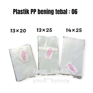 plastik PP bening tebal 06 ukuran 13×20 14×25 13×25 14×20 plastik makanan / plastik snack