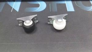 Nylon Caster Wheel White / Black Mute Fixed Wheels (Size: 1" )