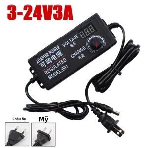 Bộ Nguồn Có Thể Điều Chỉnh Đa Năng 3V-12V 9V-24V 12V-24V 3A 5A Có Màn Hình LED Chiếu Sáng Biến Áp Cho EU/US
