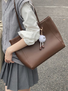 High-End Large Capacity Womens Black Underarm Tote Bag 2024 New Commuter Single Shoulder Bag Soft PU Leather Zipper Closure