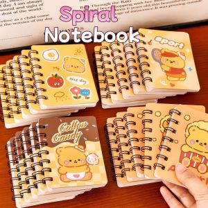 Cream Yellow Bear Spiral Notebook A7 Blank Pages Student Notebook Cute Animal School Supplies Prize Teacher Reward Gift