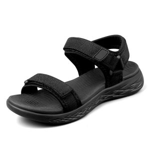 Sporty Flat Bottom Sandals Womens Summer 2024 Lightweight Soft Sole Casual Beach Shoes Comfortable Slip-On Casual Footwear