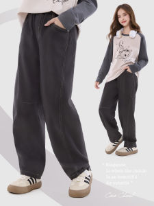 Girls Casual Knife-Edge Pants Autumn Fashion Childrens Clothing Elastic Waist Cotton Long Pants Spring Autumn Korean Style