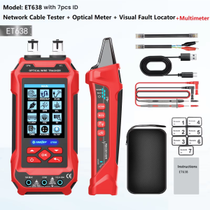 Máy Kiểm Tra Cáp Mạng TOOLTOP 4 Trong 1 Máy Đo Công Suất Sợi Quang Đa Chức Năng Bộ Định Vị Lỗi Trực Quan Với Tính Năng Theo Dõi Đường Dây LAN