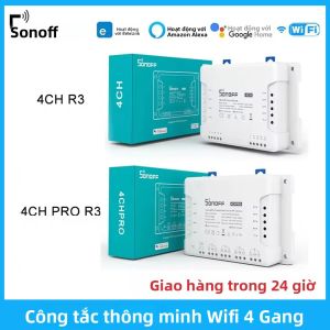 Công Tắc Thông Minh WiFi 4 Kênh SONOFF 4CH R3/4CH PRO R3 Điều Khiển Từ Xa Không Dây 433MHz Lắp Đặt Trên Thanh DIN Hẹn Giờ Tự Lắp Đặt Qua Ewelink