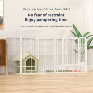 GREENPETS Pet Fence Dog Cage Pet Fence Big Size with Poop Tray and Foldable Heavy Duty Steel Dog Fence Cage Collapsible