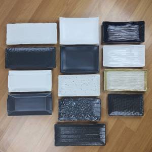 จาน จานเปลเหลี่ยม จานเซรามิค จานซูชิ จานใส่อาหาร สีขาว และ สีดำ มีให้เลือก 13 แบบ