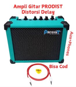Ampli Gitar Listrik Distorsi Delay- Ampli Gitar Mini 4 inch Sudah Distorsi Delay Aux+Phones